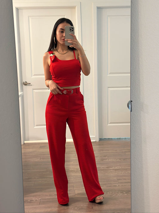 Red Tailoring Set